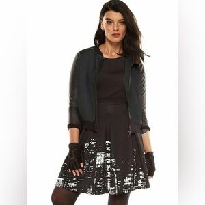 Elie Tahari Black Bomber Jacket Modern Minimalist Design